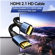 Vention Cotton Braided HDMI 2.1 Cable 8K 1m Blue Aluminum Alloy Type - Video kabel