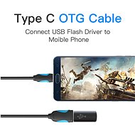 Vention Type-C (USB-C) -> USB 3.0 OTG Cable 0.1m Black - Datový kabel