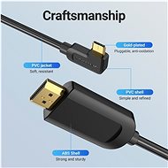 Vention Type-C (USB-C) to HDMI Cable Right Angle 1.5m Black - Video kabel