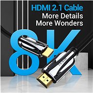 Vention HDMI 2.1 Cable 8K Nylon Braided 1.5m Black Metal Type - Video kabel