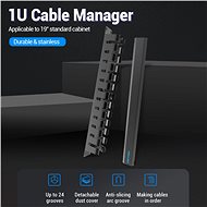 Vention 24 U Cable Manager Black - Organizér kabelů