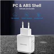 Vention Smart 3-Port USB Wall Charger 17W (3x 2.4A) White - Nabíječka do sítě
