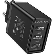 Vention 3-port USB Wall Charger (12W/12W/12W) Black - Nabíječka do sítě