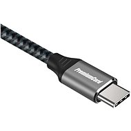 PremiumCord USB-C zahnutý kabel ( USB 3.2 GEN 2, 3A, 60W, 20Gbit/s ) bavlněný oplet 1m - Datový kabel