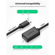 Ugreen micro USB -> USB 2.0 OTG Adapter 0.1m Cable Black - Redukce