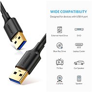 Ugreen USB 3.0 (M) to USB 3.0 (M) Cable Black 0.5m - Datový kabel
