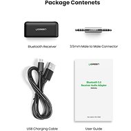 Ugreen Car & Home Bluetooth 5.0 Receiver Audio Adapter Handsfree Black - Bluetooth adaptér