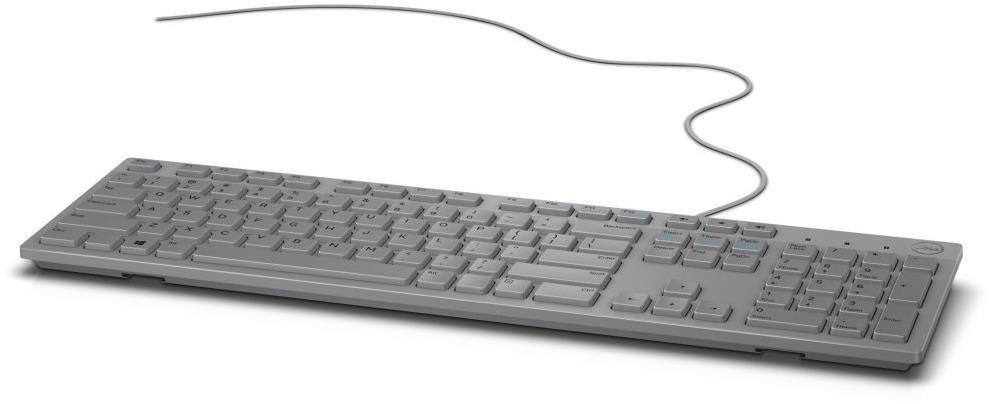 Tastatur Dell KB-216 grau - DE Seitlicher Anblick