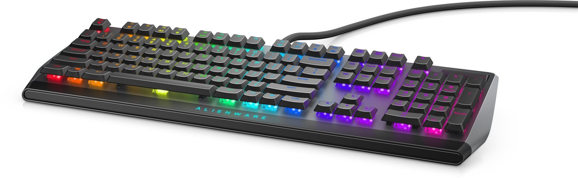 Gaming Keyboard Dell Alienware AW510K Low-profile RGB Mechanical Keyboard Dark Side of the Moon Lateral view