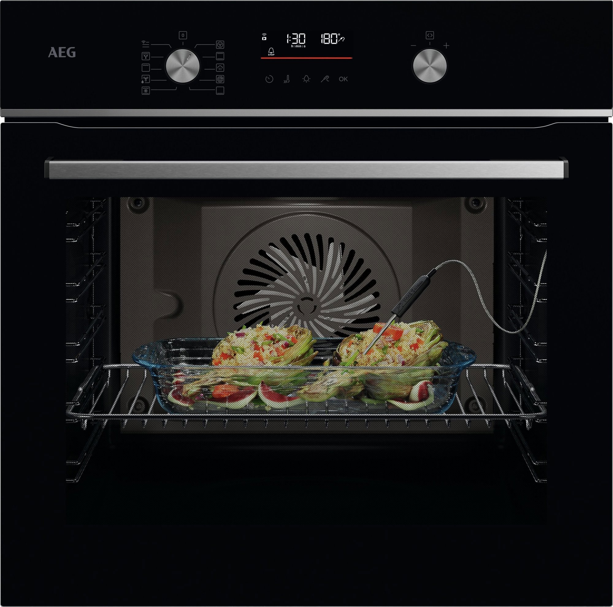Oven & Cooktop Set AEG 5000 SteamBake OA5CB531AB + AEG 6000 Bridge TO64IB00FB ...