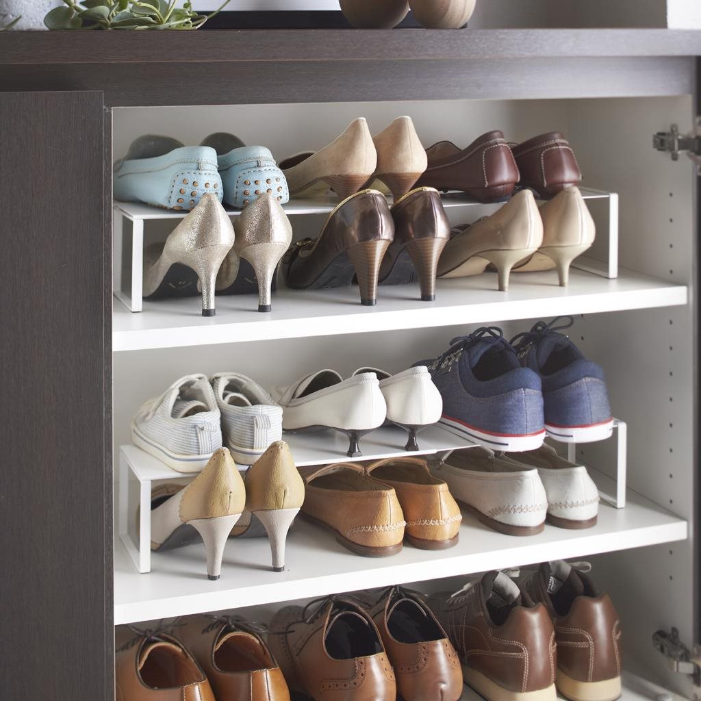 Shoe Rack Yamazaki Frame 2572, for 6 pairs, w.34-60 cm, metal, white ...