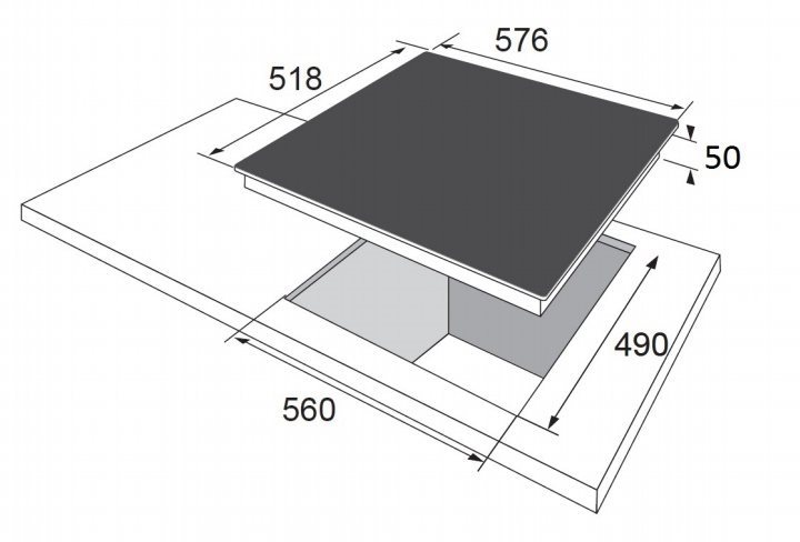 Cooktop AMICA DI 6402 MFB Technical draft