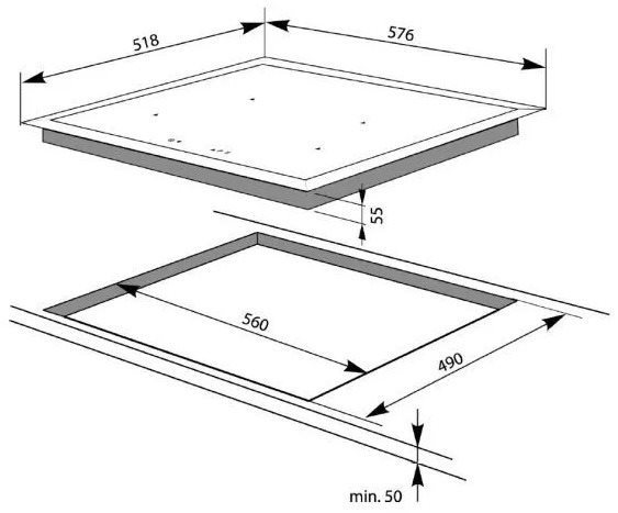 Cooktop AMICA DI 6403 MB Technical draft