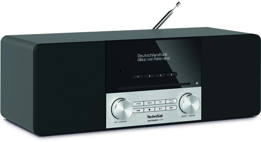 Radio TechniSat Radio receiver DAB+/FM/BT with CD Digitradio 3 ASA, black/silver ...