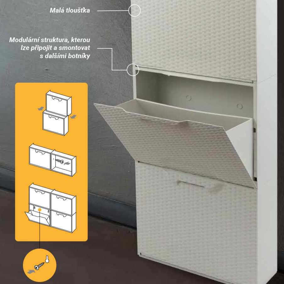 Shoe Rack ARTPLAST Plastic shoe rack UNIKA U50/1W, white ...
