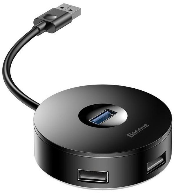 USB Hub Baseus Round Box HUB Adapter 10cm, Black Lateral view