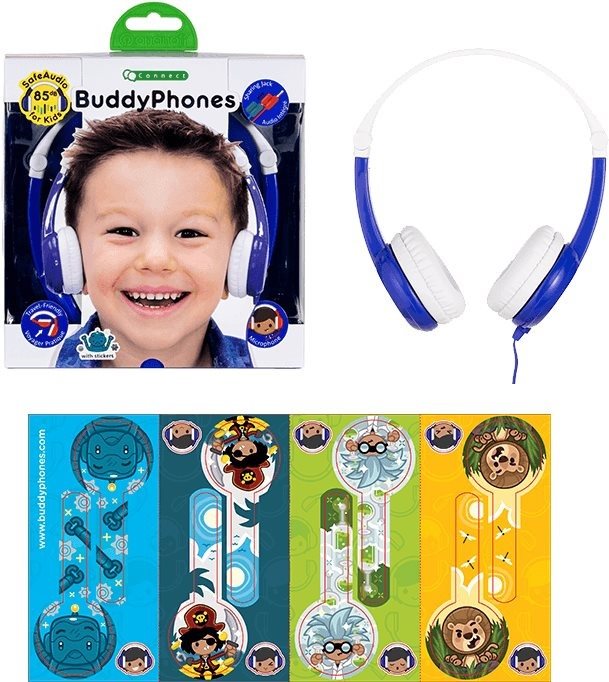 Headphones BuddyPhones Connect, blue Packaging/box