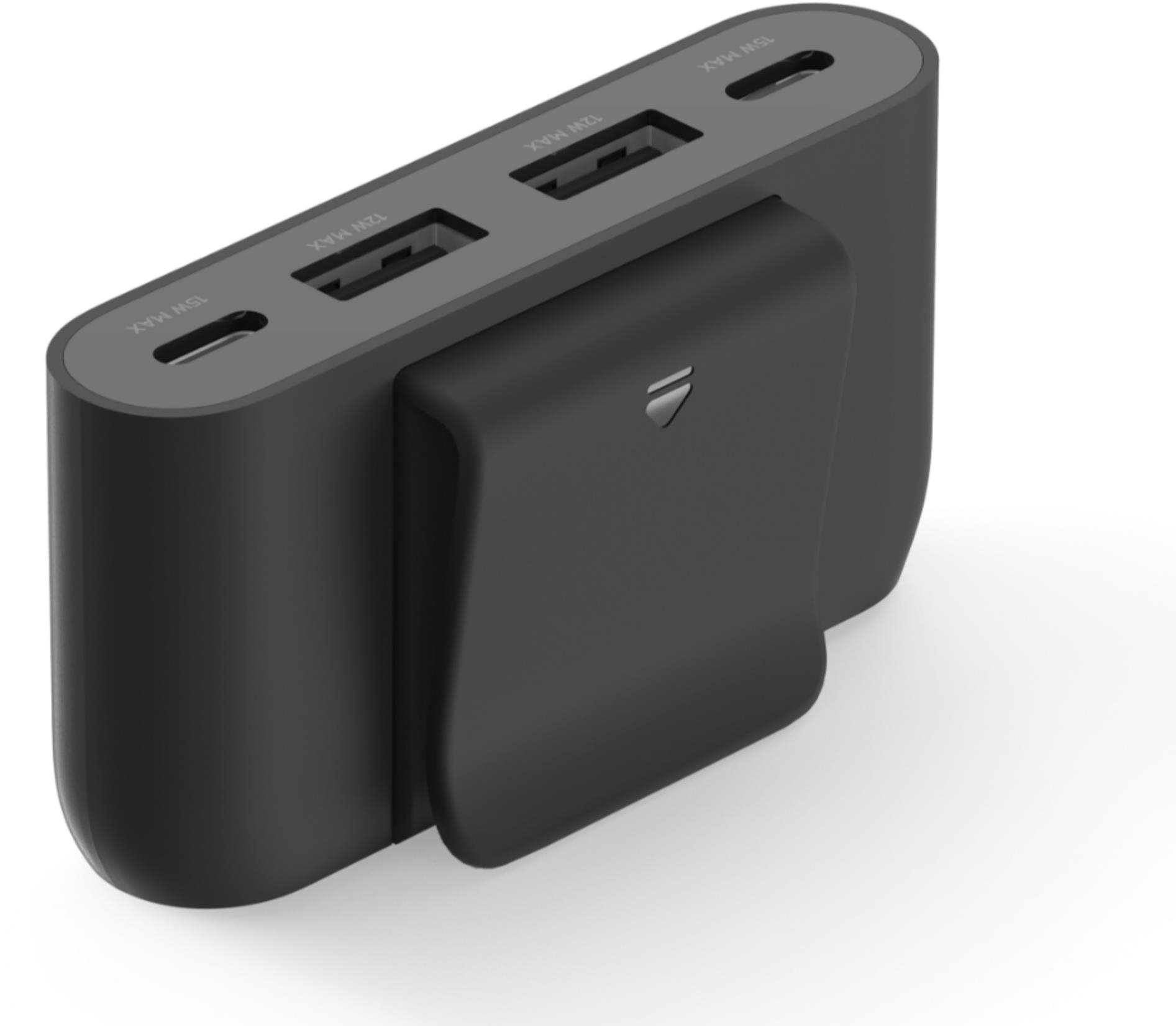 USB Hub Belkin USB power extender, 2xC 2xA up to 30W, black ...