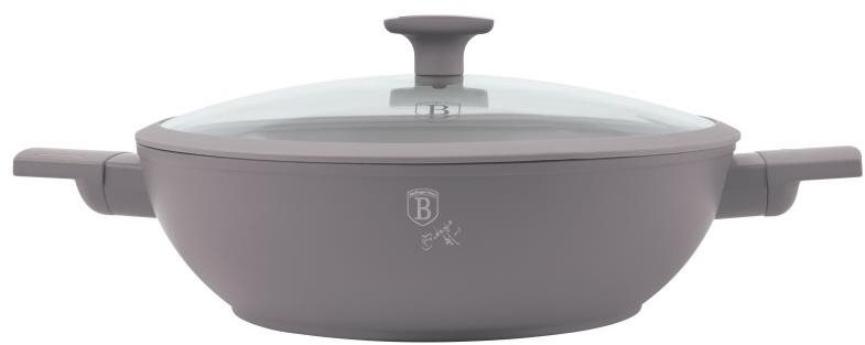Wok Pan BERLINGERHAUS Wok with titanium surface and lid 30 cm Taupe Collection ...