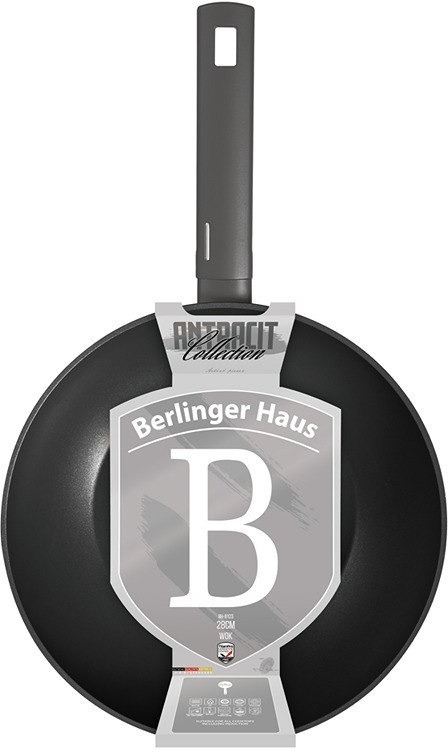 Wok Pan BerlingerHaus Antracit Collection WOK pan with titanium surface 28 cm ...