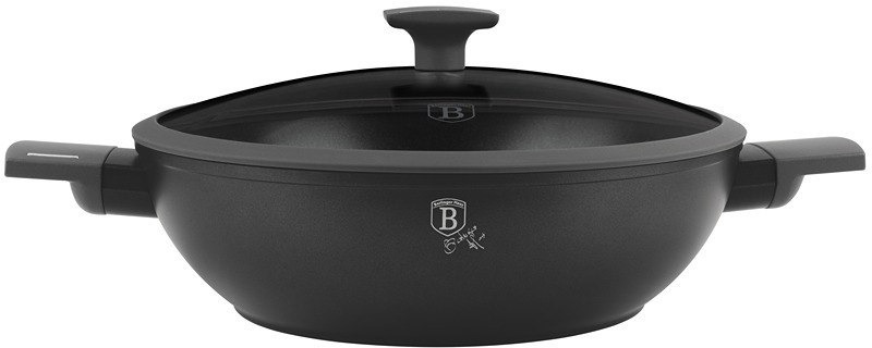 Wok Pan BerlingerHaus Antracit Collection WOK pan with titanium surface and lid 30 cm ...