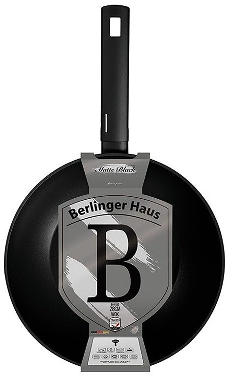 Wok Pan BerlingerHaus Matte Black Collection WOK pan with titanium surface 28 cm ...