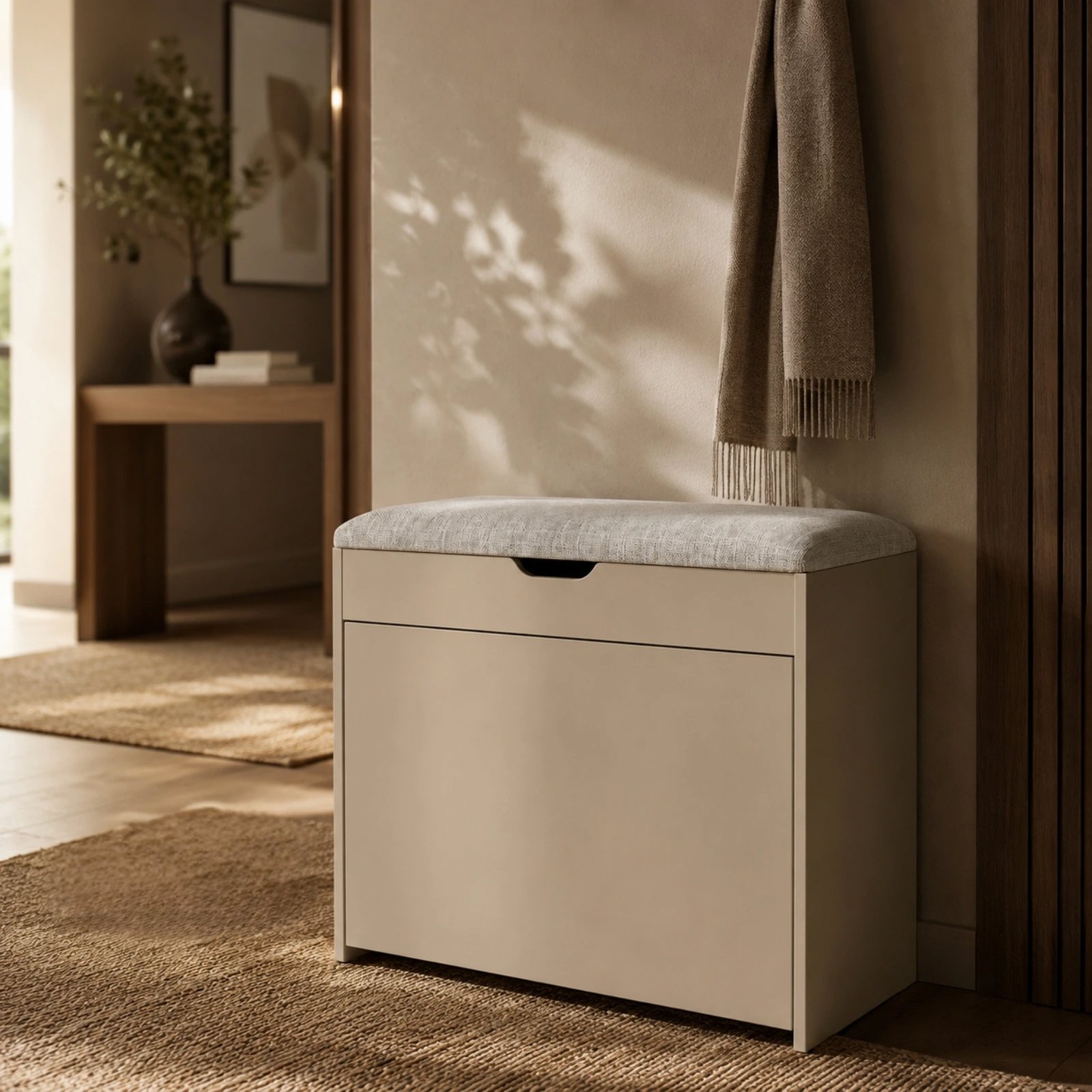 Shoe Rack BOXIMO Shoe rack with seat and pull-out shelves VAULT, 57 x 30 x 53cm ...