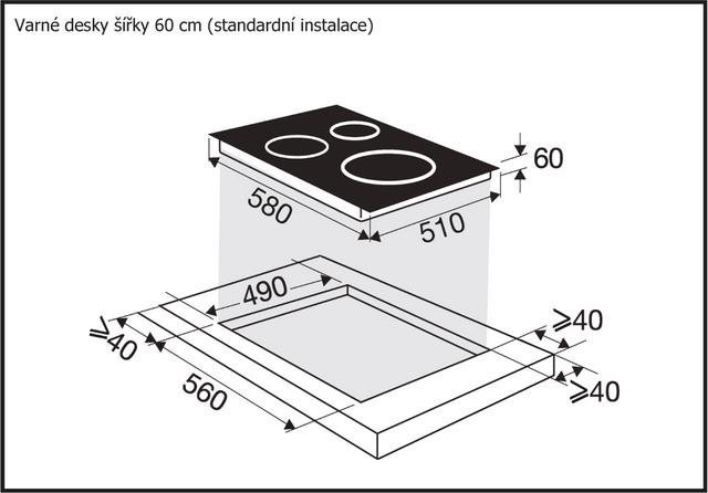 Cooktop BRANDT BPI1641PB Technical draft
