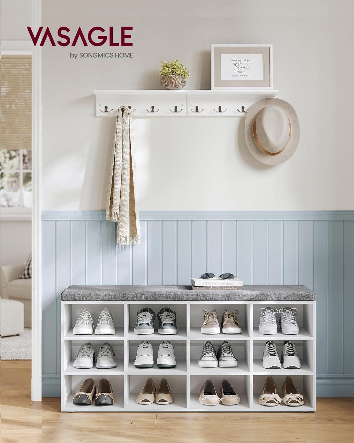 Shoe Rack Houseland Vasagle Endersen, 104 cm, white ...