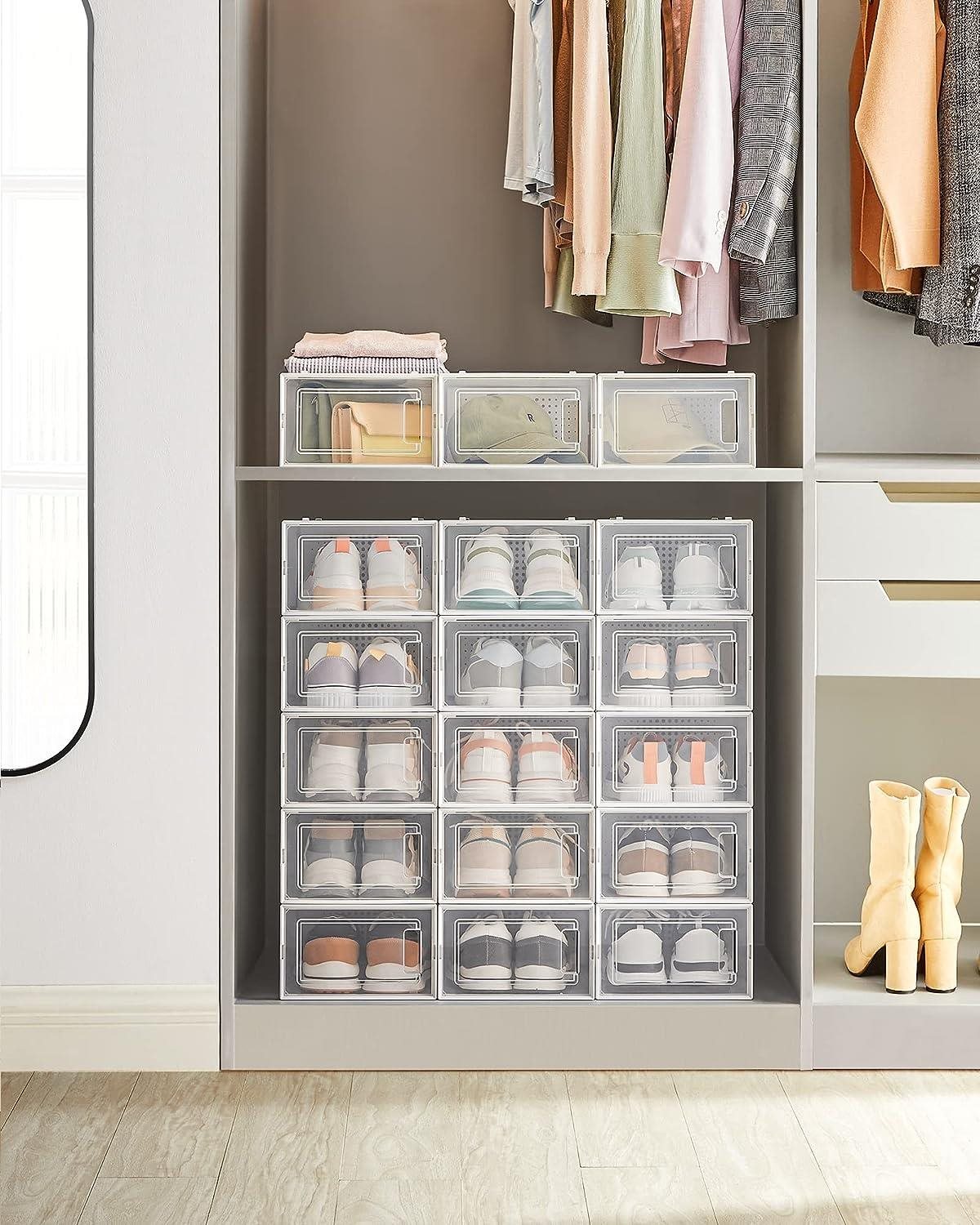 Shoe Rack Houseland Fouras Shoe Organizer, 8 pcs, white ...