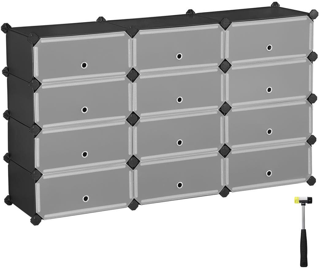 Shoe Rack Houseland Leo Set of shoe boxes, black ...