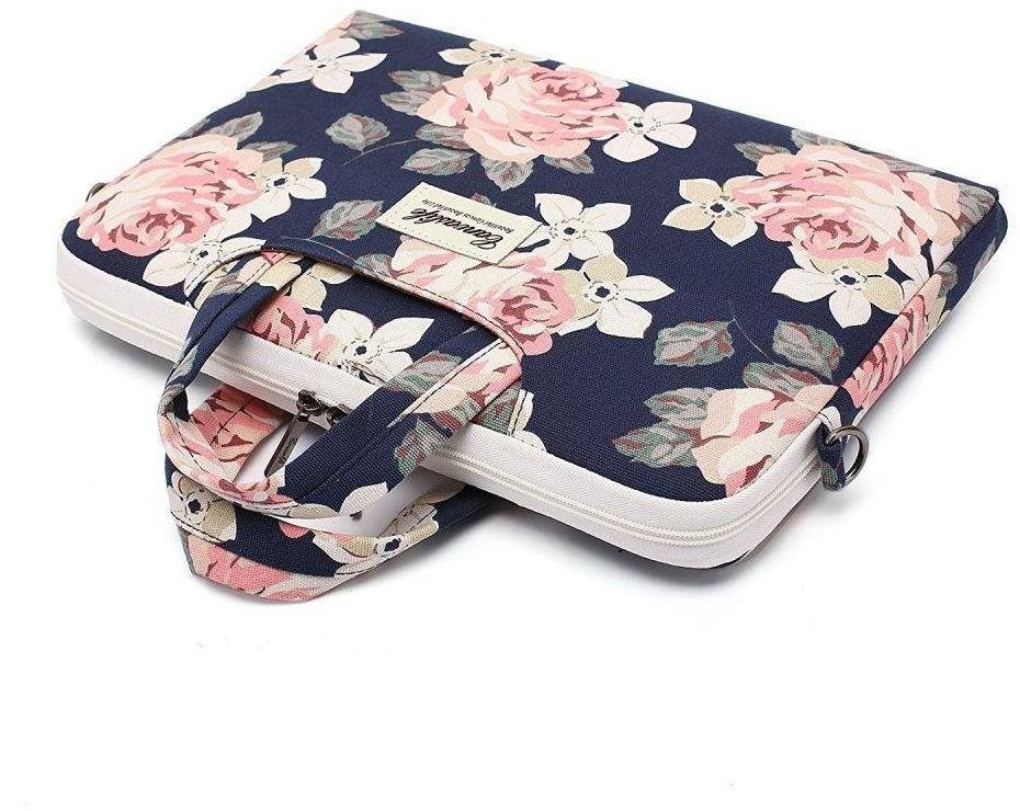 Laptop Case Canvaslife Briefcase laptop bag 15-16'', navy rose ...