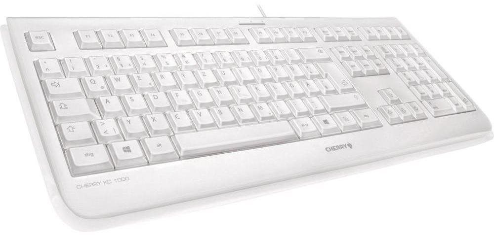 Keyboard CHERRY KC 1068, White - UK Lateral view