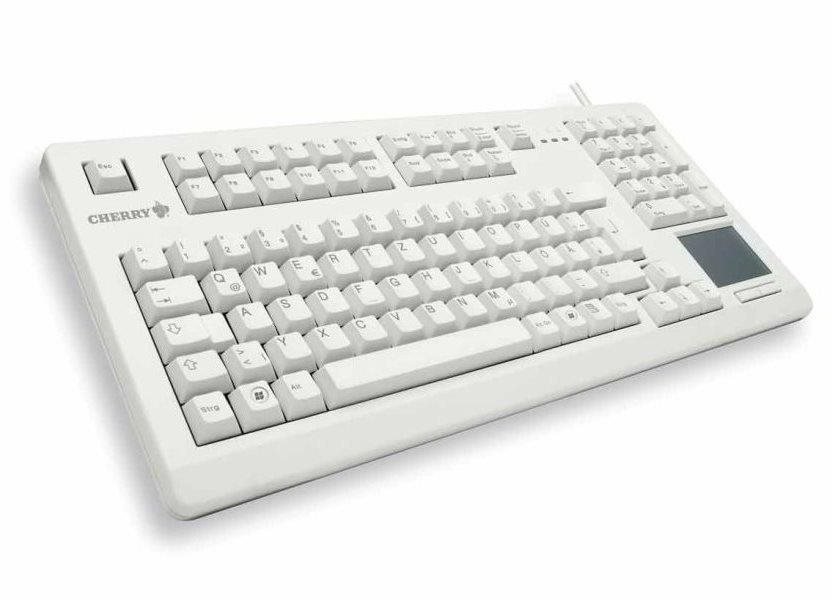 Tastatur CHERRY G80-11900, weiß - UK Seitlicher Anblick