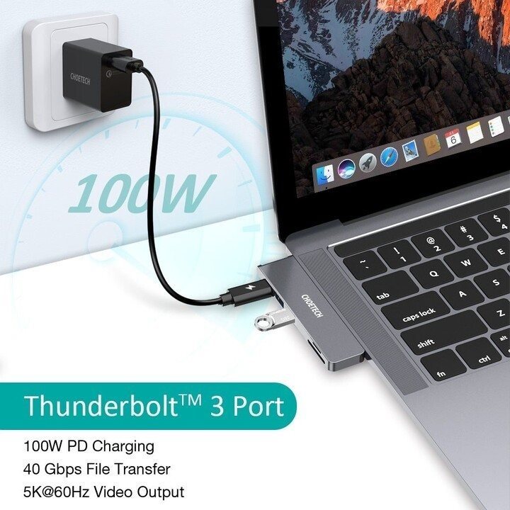 Docking Station CHOETECH 7-In-2 USB-C Multiport Adapter Features/technology
