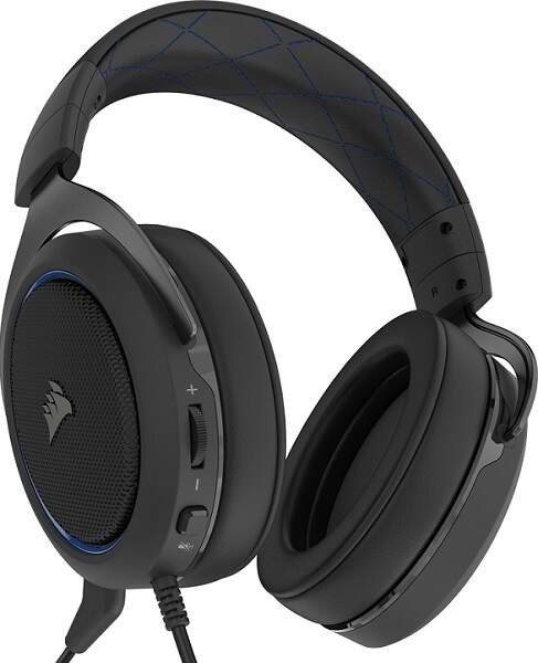 Gamer fejhallgató Corsair HS50 PRO Stereo Blue, kék színű Lifestyle