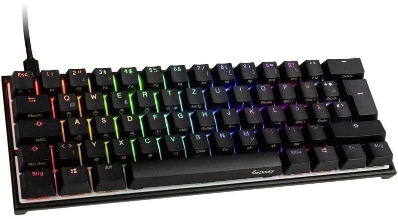 Herná klávesnica Ducky Mecha Mini, MX-Brown, RGB-LED – čierna – DE Bočný pohľad