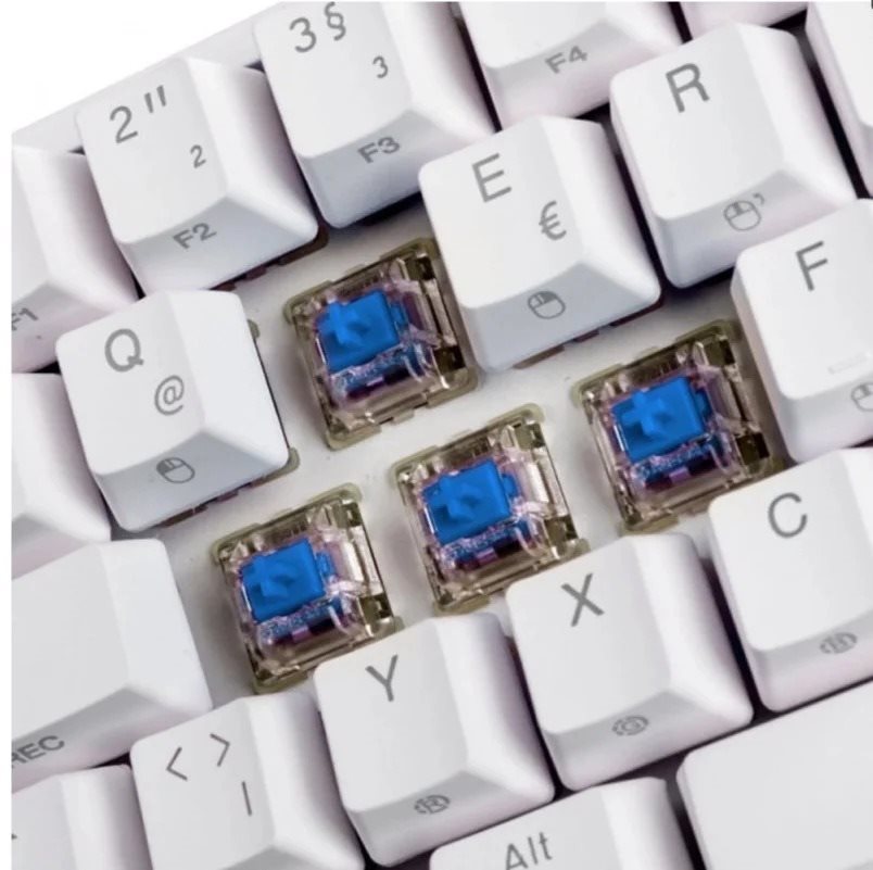 Herná klávesnica Ducky ONE 2 Mini, MX-Blue, RGB-LED, biela – DE Vlastnosti/technológia