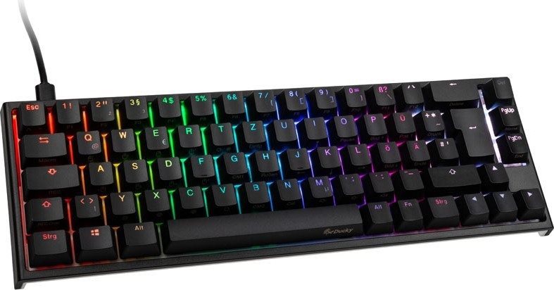 Herná klávesnica Ducky ONE 2 SF, MX-Black, RGB LED – čierna – DE Bočný pohľad