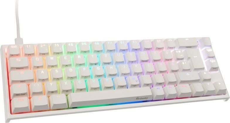 Herná klávesnica Ducky ONE 2 SF, MX-Black, RGB LED – biela – DE Bočný pohľad