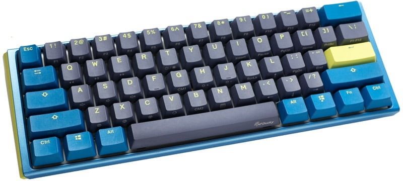 Gaming-Tastatur Ducky One 3 Daybreak Mini, RGB LED - MX-Blue - DE Seitlicher Anblick