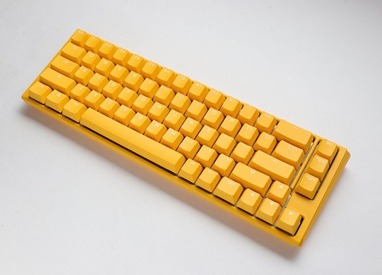 Gaming-Tastatur Ducky One 3 Yellow SF, RGB LED - MX-Brown  - DE Seitlicher Anblick