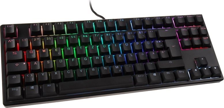 Gaming-Tastatur Ducky ONE TKL PBT, MX-Speed-Silver, RGB LED - schwarz - DE Screen