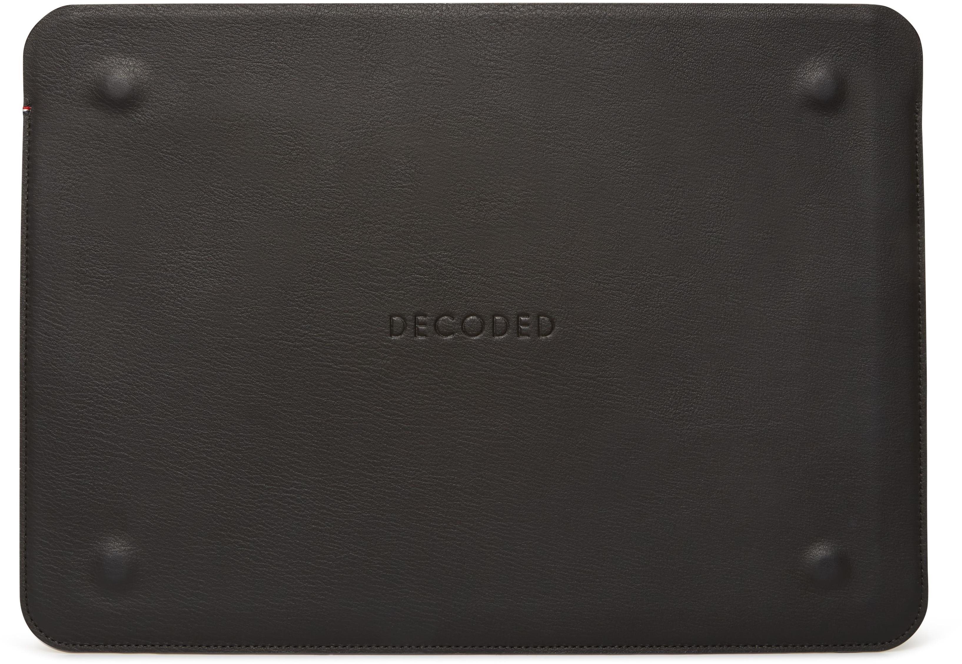 Laptop Case Decoded Leather Sleeve Black Macbook 13“ Back page