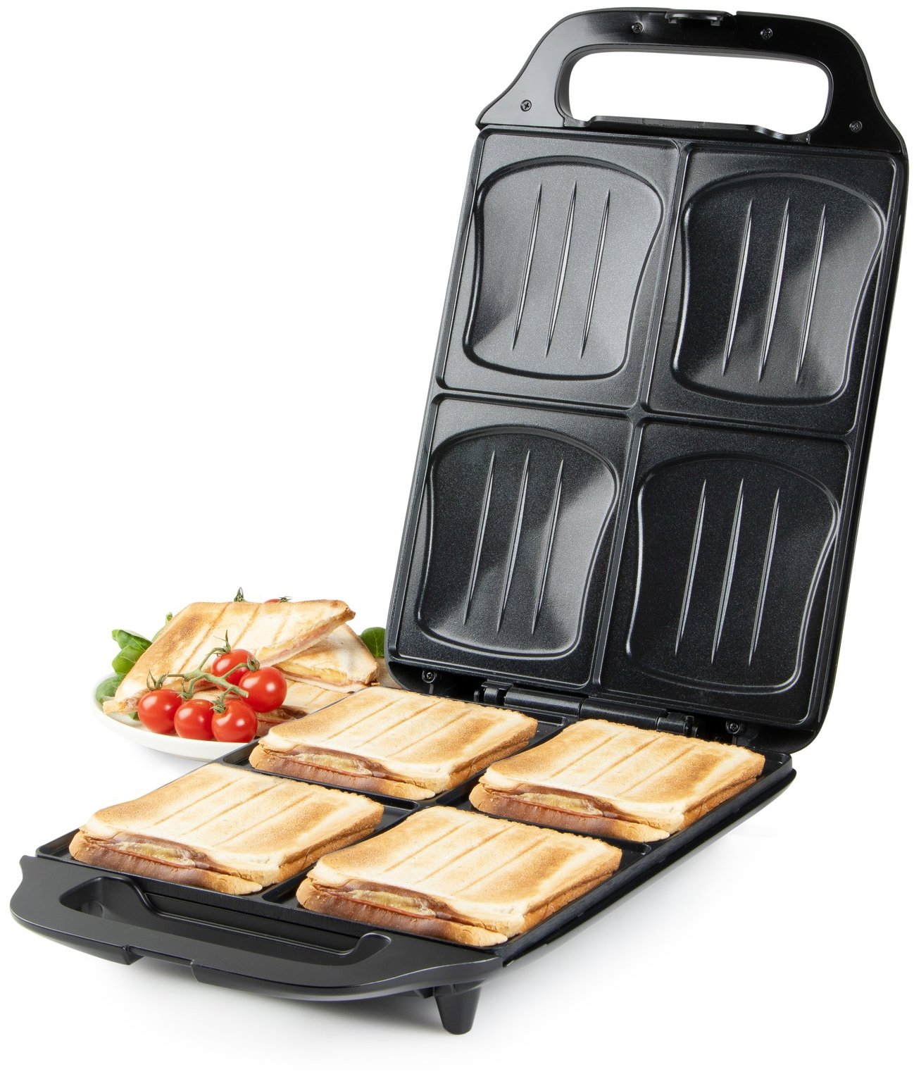 Sandwich Maker DOMO XXL sandwich maker for 4 sandwiches - black DO9296C ...