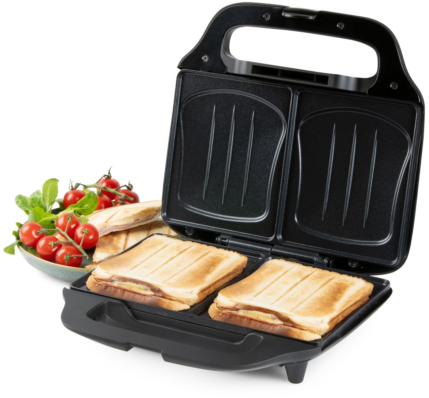 Sandwich Maker DOMO Sandwich maker for 2 XL sandwiches - black DO9297C ...