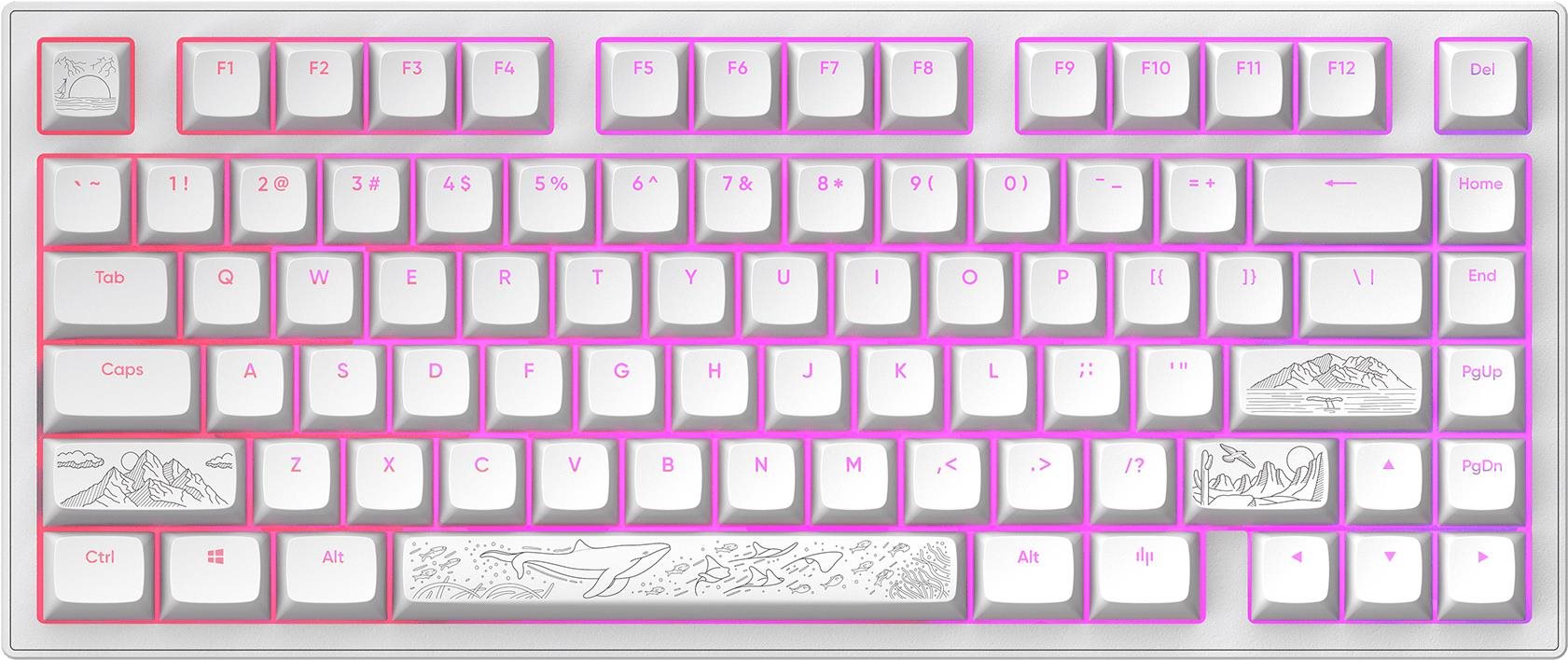 Gaming Keyboard Dark Project ALU Terra Nostra White - US ...
