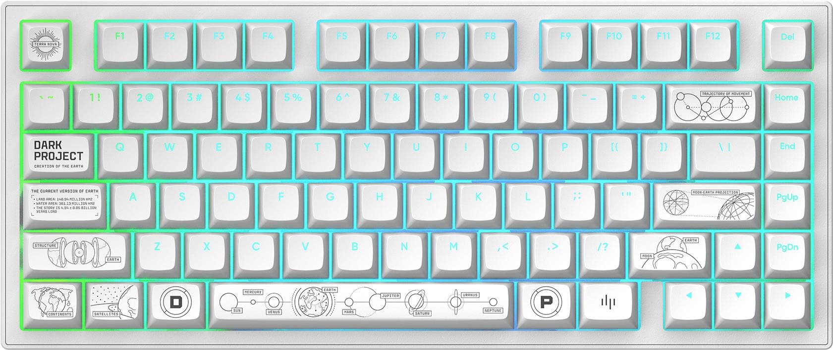 Gaming Keyboard Dark Project ALU Terra Nova White - US ...