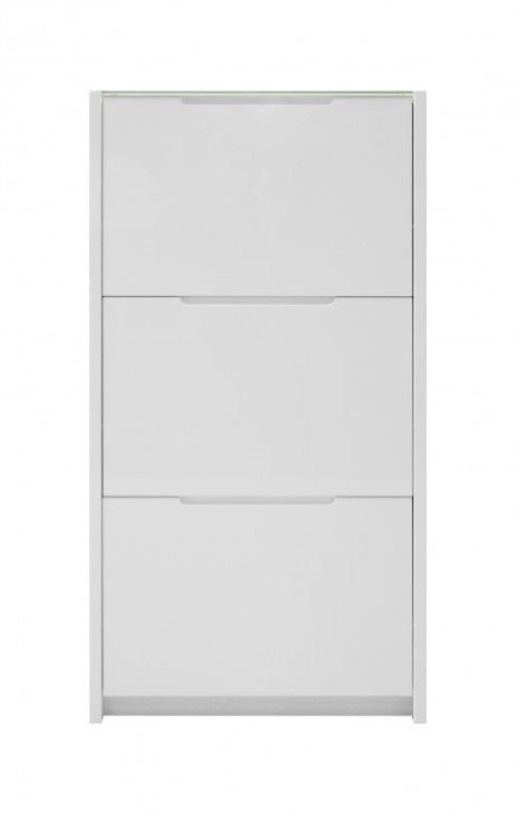 Shoe Rack Shoe Rack with 3 Drawers Folding Belin, 122cm, White Screen