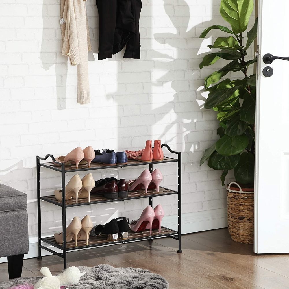 Shoe Rack Shoe Lesly, 69cm, Brown/Black Lifestyle